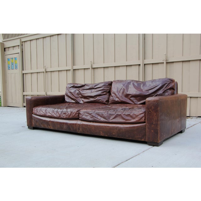 Restoration Hardware Distressed Leather Sofa Chairish