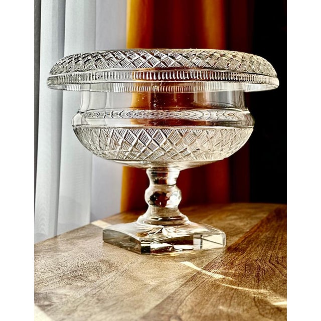Antique Anglo-Irish Cut Glass Pedestal Bowl For Sale - Image 8 of 9