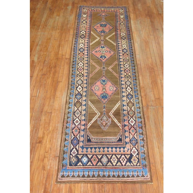 Persian Early 20th Century Zabihi Collection Persian Bakshaish Serab Tribal Runner - 3'6" x 11'9" For Sale - Image 3 of 10