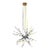 Chapman & Myers for Visual Comfort Signature Stellar Medium Chandelier in Matte Black & Antique Brass with Frosted Acrylic For Sale