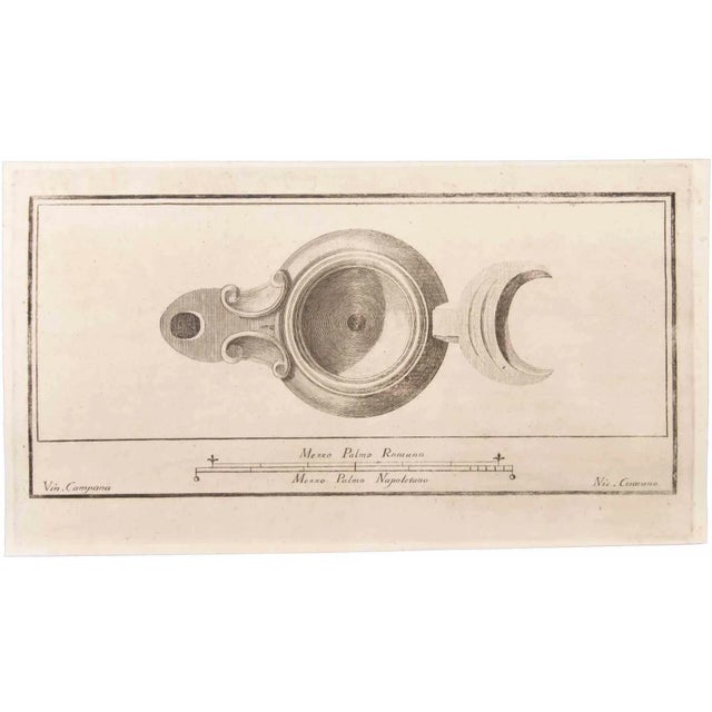Oil lamp is an etching realized by niccolò cesarano (1740-1815). The etching belongs to the print suite “antiquities of...