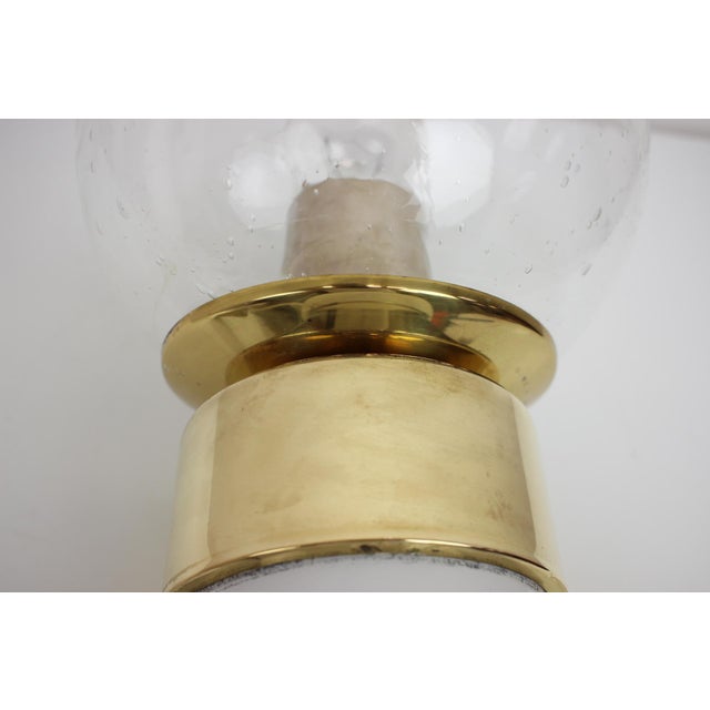 Metal Mid-Century Brass Table Lamp attributed to Kamenicky Senov, 1960s For Sale - Image 7 of 10