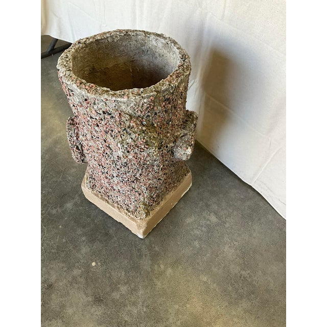 Vintage Faux Bois Concrete Tree Trunk Planter Pebble Style For Sale - Image 12 of 12