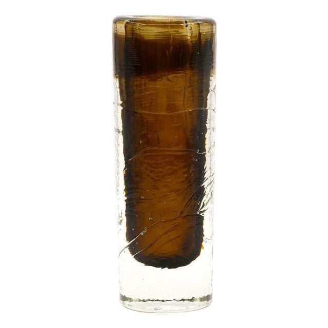 Vintage Brown Glass Vase, Northern Europe, 1970s For Sale