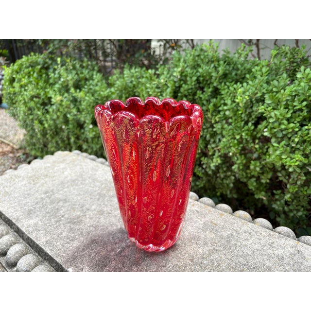 Glass 1980s Murano Glass Vase For Sale - Image 7 of 9