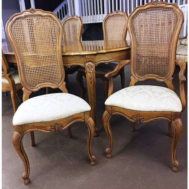 Vintage Thomasville French Court Dining Table Chairs Set of 9