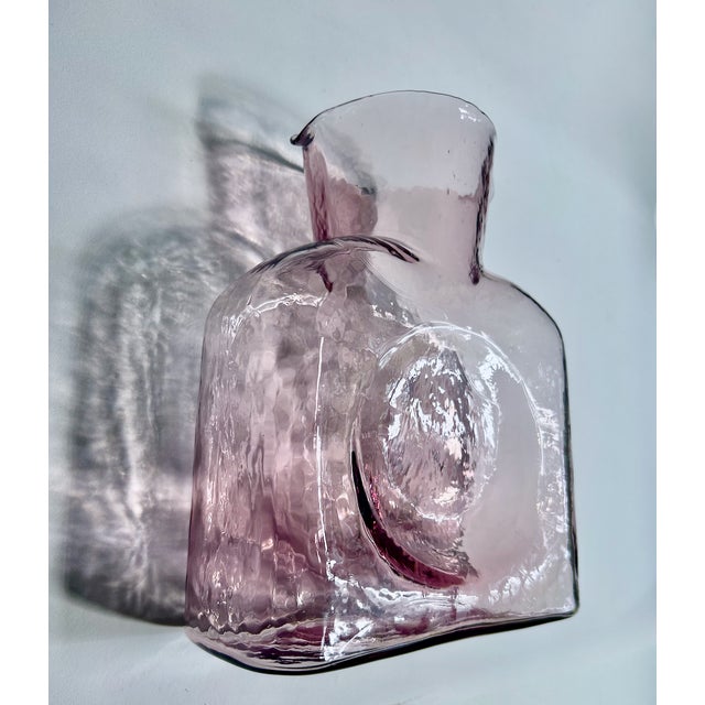 Lavender 1950s Blenko Orchid Double Spout Water Bottle For Sale - Image 8 of 17