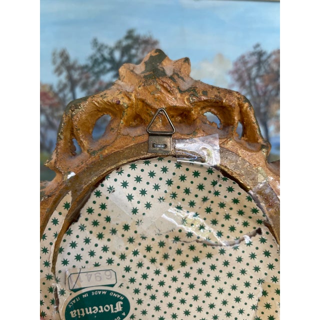 Vintage Italian Florentia Possibly Giltwood Rococo Style Wall Mirror, Hand Made in Italy For Sale - Image 10 of 11