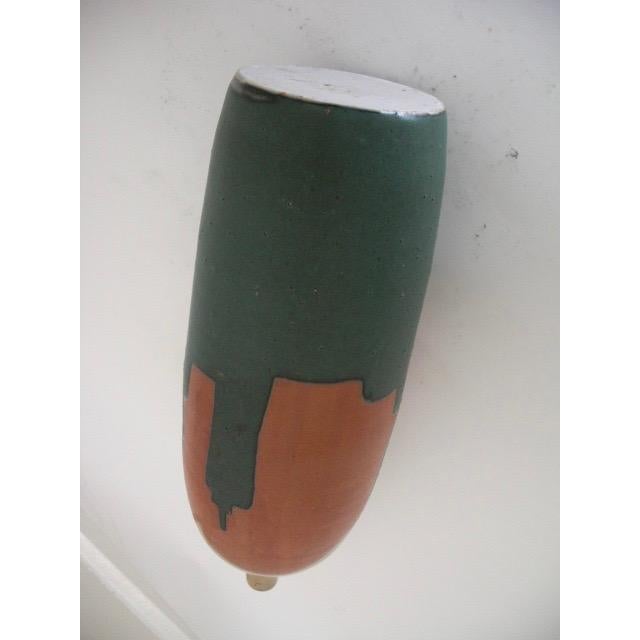 Vintage Studio Pottery Vase With Three-Color Glaze Design For Sale - Image 12 of 14