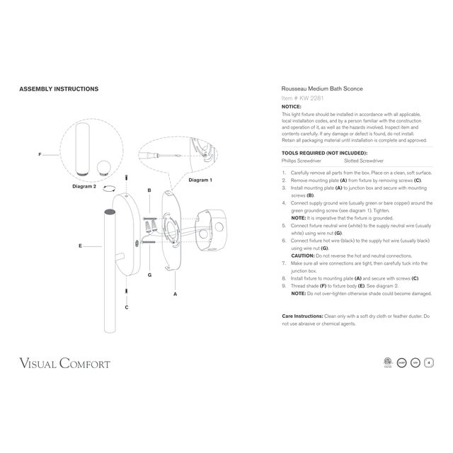 Modern Kelly Wearstler for Visual Comfort Signature Rousseau Medium Bath Sconce in Polished Nickel with Etched Crystal Orb For Sale - Image 3 of 3