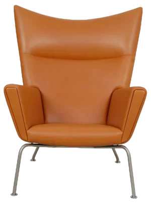 Cognac Anilin Leather Wingchair by Hans J. Wegner for Carl Hansen & Søn, 1990s