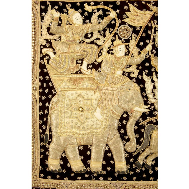 Textile Large Vintage Indian Needlework Wall Hanging, 1970 For Sale - Image 7 of 10