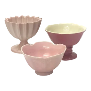 Pink Petite Footed Serving Bowl Curation - Group of 3
