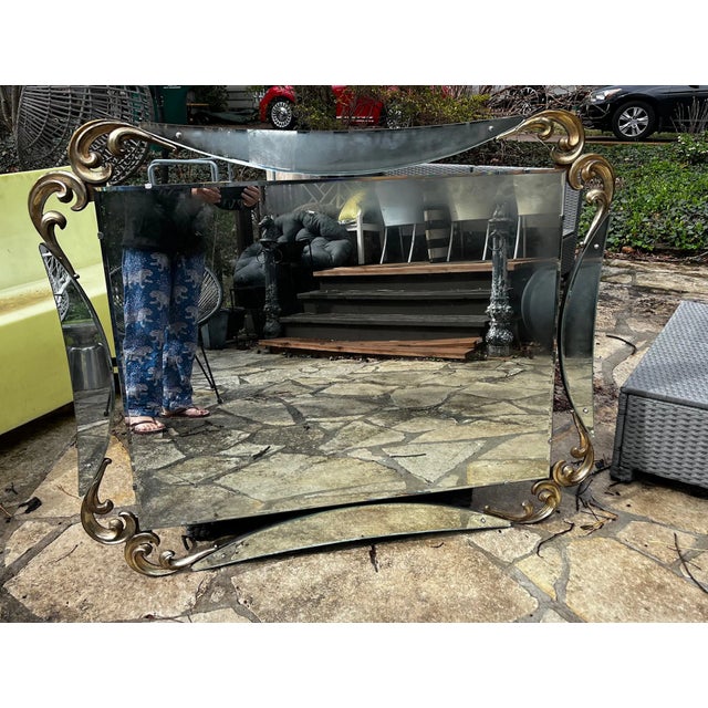Mid 20th Century Large Hollywood Regency Style Mirror For Sale - Image 5 of 8