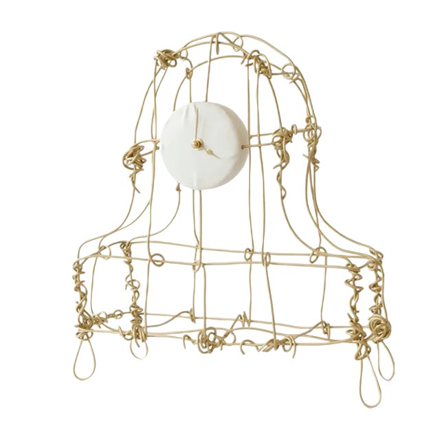 Floating Frame Blasted Brass Mantel Clock by Kiki Van Eijk & Joost Van Bleiswijk For Sale