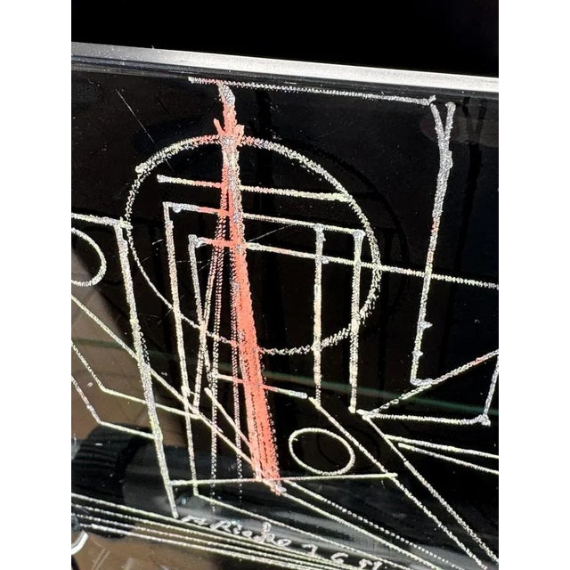 Cubist Black Opaline Vase by Anatole Riecke, 1959 For Sale - Image 6 of 10