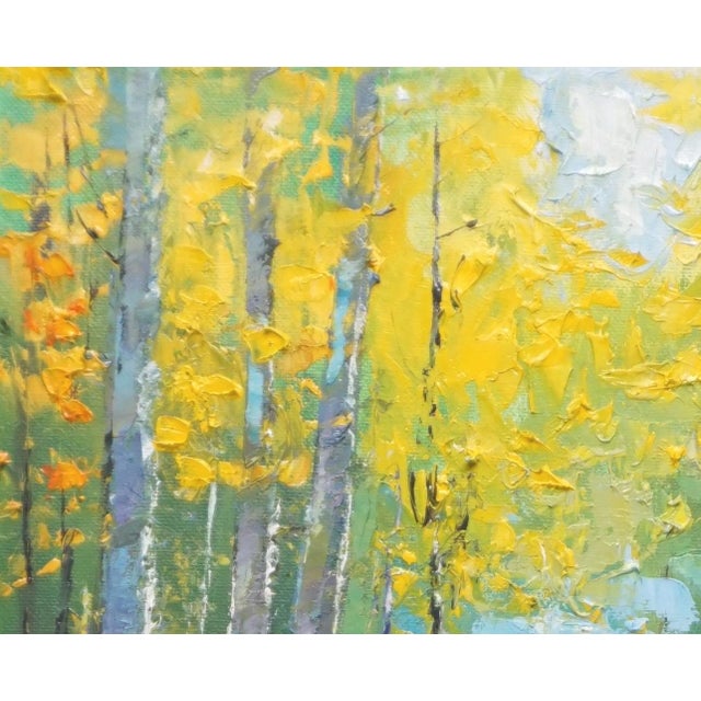Impressionist Original Oil Landscape, Rushing Torrent in the Autumn Woods For Sale - Image 3 of 5
