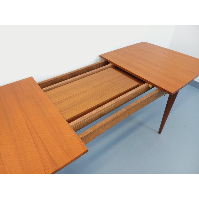 Scandinavian-Style Rectangular Dining Table in Teak with Extensions, 1950s-1960s For Sale - Image 18 of 18