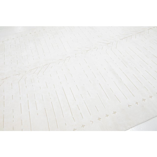 2020s Minimalist Modern Wool Rug Moroccan Style in Ivory For Sale - Image 4 of 8