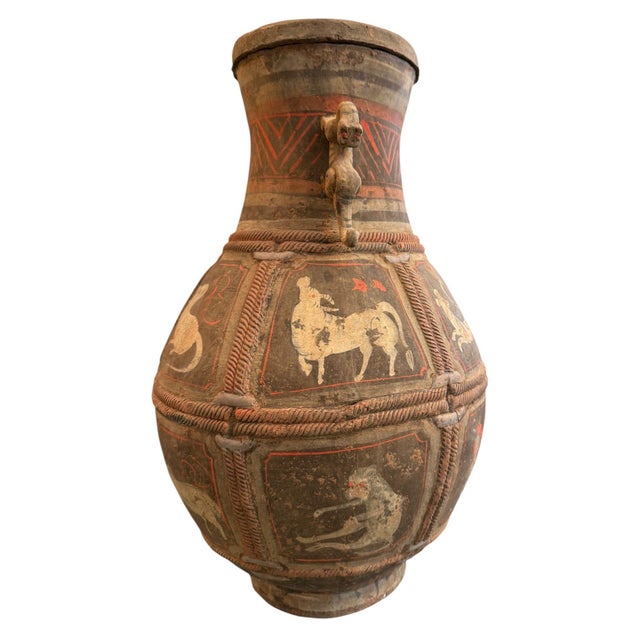Ancient Chinese Zhou Dynasty Zodiac Pottery Vase, 500–200 Bc. For Sale - Image 9 of 18