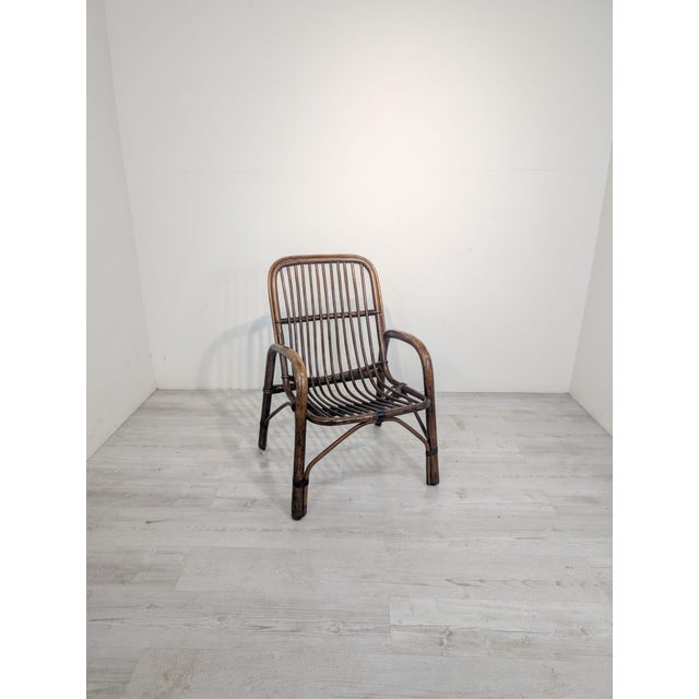 Italian Bamboo Armchair from the 1970s Stylish Italian bamboo armchair from the 1970s. Crafted from natural bamboo, it...