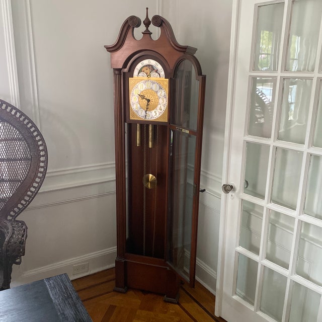 1970s Colonial of Zeeland Grandfather Clock Chairish