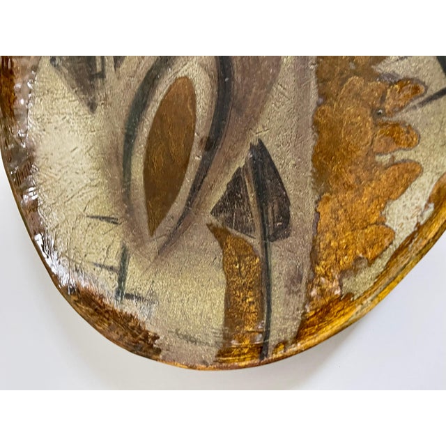 Mid 20th Century Large Hand Painted Abstract Ceramic Platter Stamped Madoura Plein Feu Brutalist For Sale - Image 15 of 16