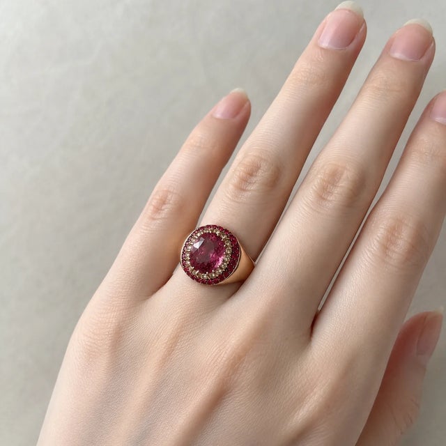 Art Deco 14K White Gold Diamond Sapphire Ruby Amethyst Bold Ring For Sale - Image 3 of 3