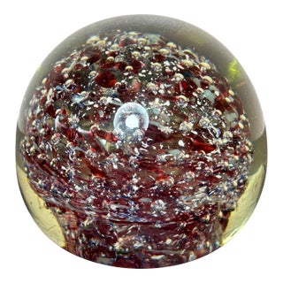 Murano Vintage Bubble Spherical Paper Weight For Sale