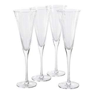 Cesena Optic Champagne Flutes, Set of 4 For Sale
