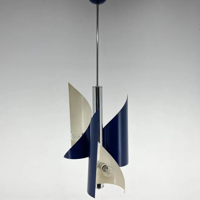 Italian Space Age Asymmetrical Hanging Light, 1970s For Sale - Image 4 of 12