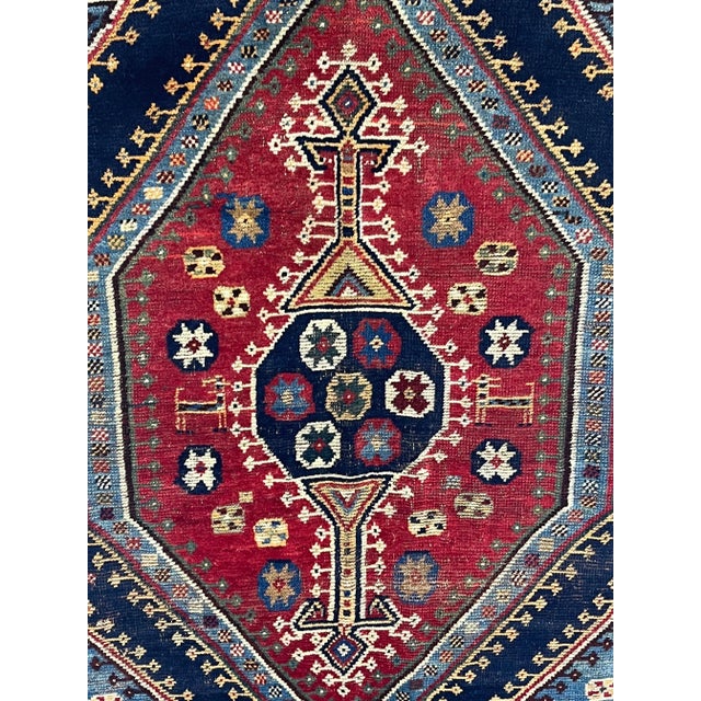 Persian Antique Tribal Persian Qashqai Gabbeh Rug 4'5" X 7’1” For Sale - Image 3 of 6