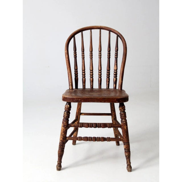 Farmhouse Antique Windsor Chair For Sale - Image 3 of 11