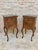 Louis XV Style Walnut Nightstands with Marble Top, 1930s, Set of 2 For Sale - Image 17 of 18