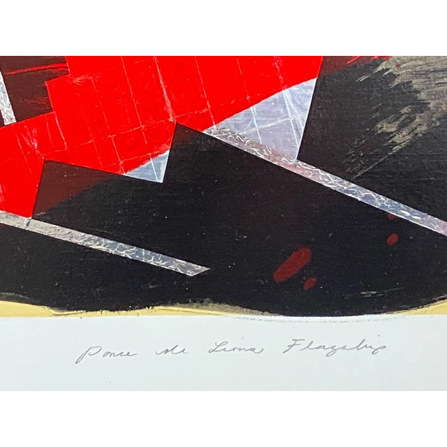 Paper 1984 Joe Zucker Abstract Lithograph With Collage- Ponce De Leon's Flagship For Sale - Image 7 of 11