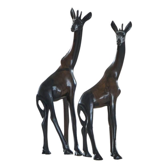 Giraffes in Coromandel Wood, 1930s, Set of 2 For Sale