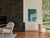 River Moss is an original, hand-painted abstract painting in rich shades of blue and green, created on gessoboard for a...