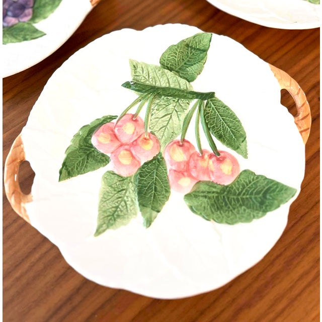 Ceramic 1970s Majolica Fruit Du Jour Plates-Set of 4 For Sale - Image 7 of 9