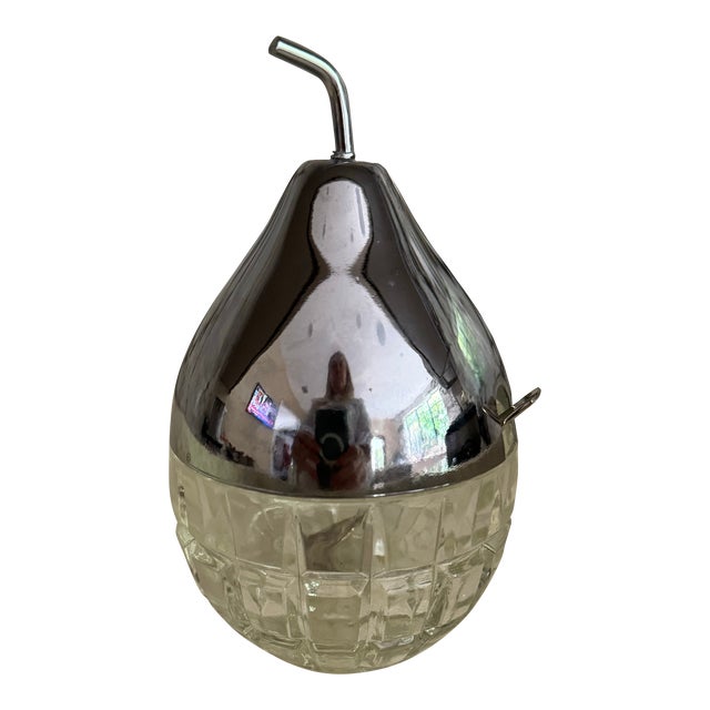 Silver Plate Pear Shaped Marmalade Bowl & Spoon For Sale