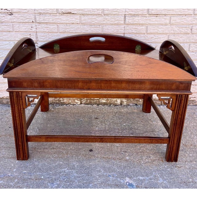 Vintage Large Banded Mahogany Butler's Table by Lane Furniture Chairish