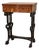 French-Style Side Table – Rich Wood Inlay, Decorative Drawer & Sculptural Black Base For Sale