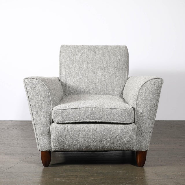 Mid-Century Hand-Rubbed Walnut & Holly Hunt Geo Mohair Club Chairs by James Mont For Sale - Image 14 of 15