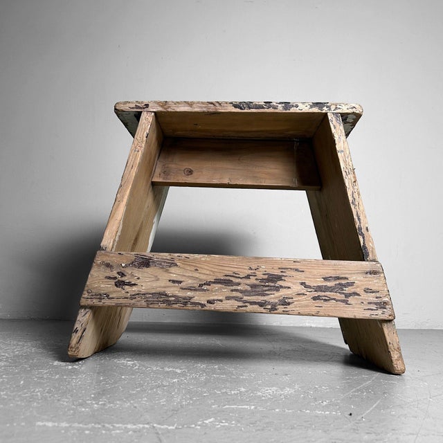 Vintage Wooden Stool, Japan, 1950s For Sale - Image 10 of 14
