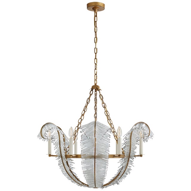 Traditional Niermann Weeks for Visual Comfort Signature Calais 34" Chandelier in Gilded Iron For Sale - Image 3 of 5