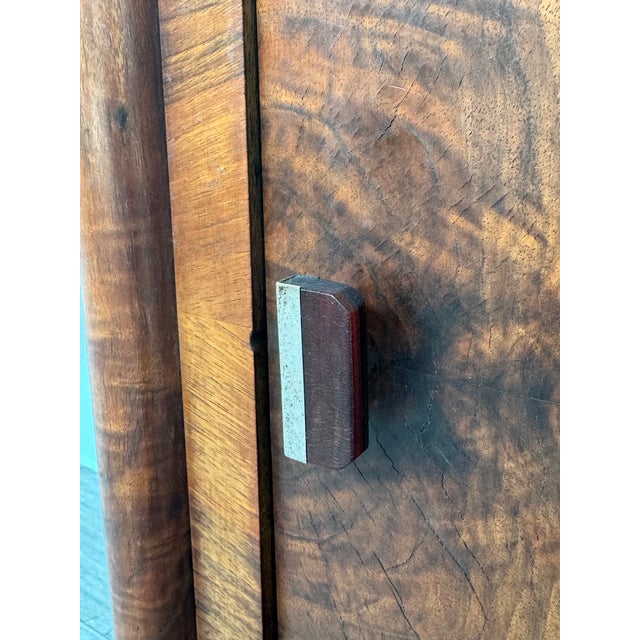 Black Antique Art Deco Wooden Nightstand, 1930s For Sale - Image 8 of 18