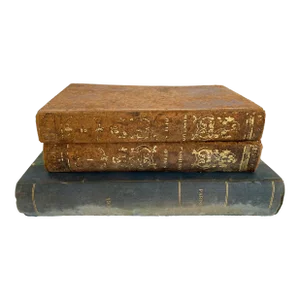 1852 French Leather Books - Set of 3