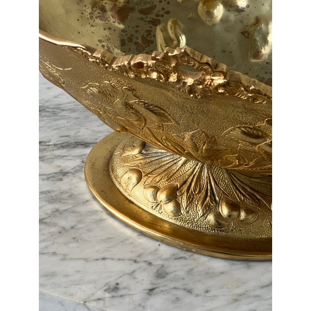 Mid 20th Century Large Italian Gold Gilt Bronze Handled Bowl For Sale - Image 4 of 9