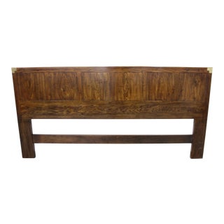 Vintage Henredon Campaign Style King Size Headboard For Sale