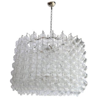 1980s Murano Glass Tulip Drum Chandelier For Sale