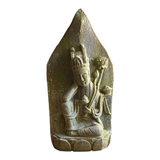 Japanese Antique Stone Buddha Garden Statue For Sale
